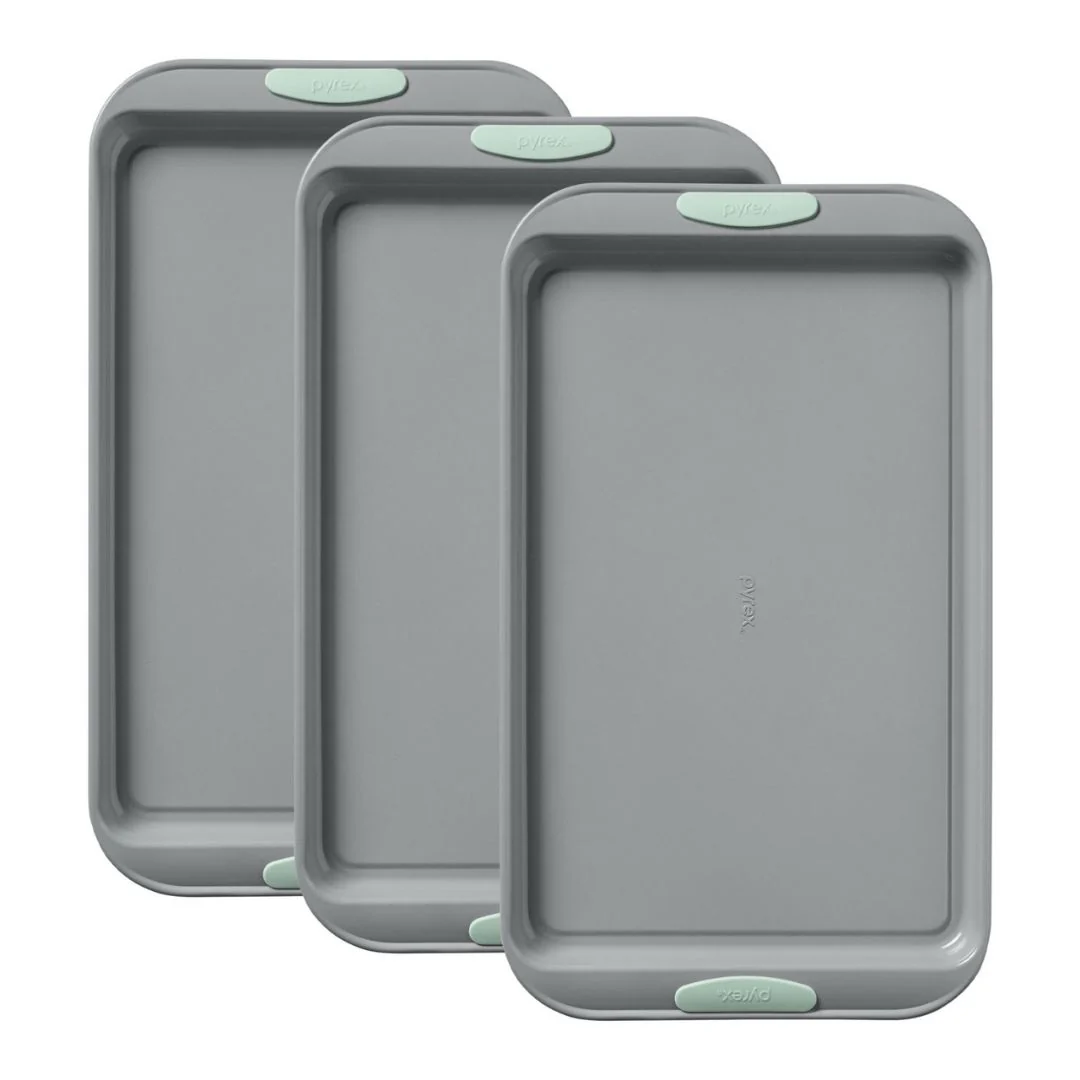 Pyrex® Metal Bakeware 3-Piece Large Cookie Sheet Set in Sage