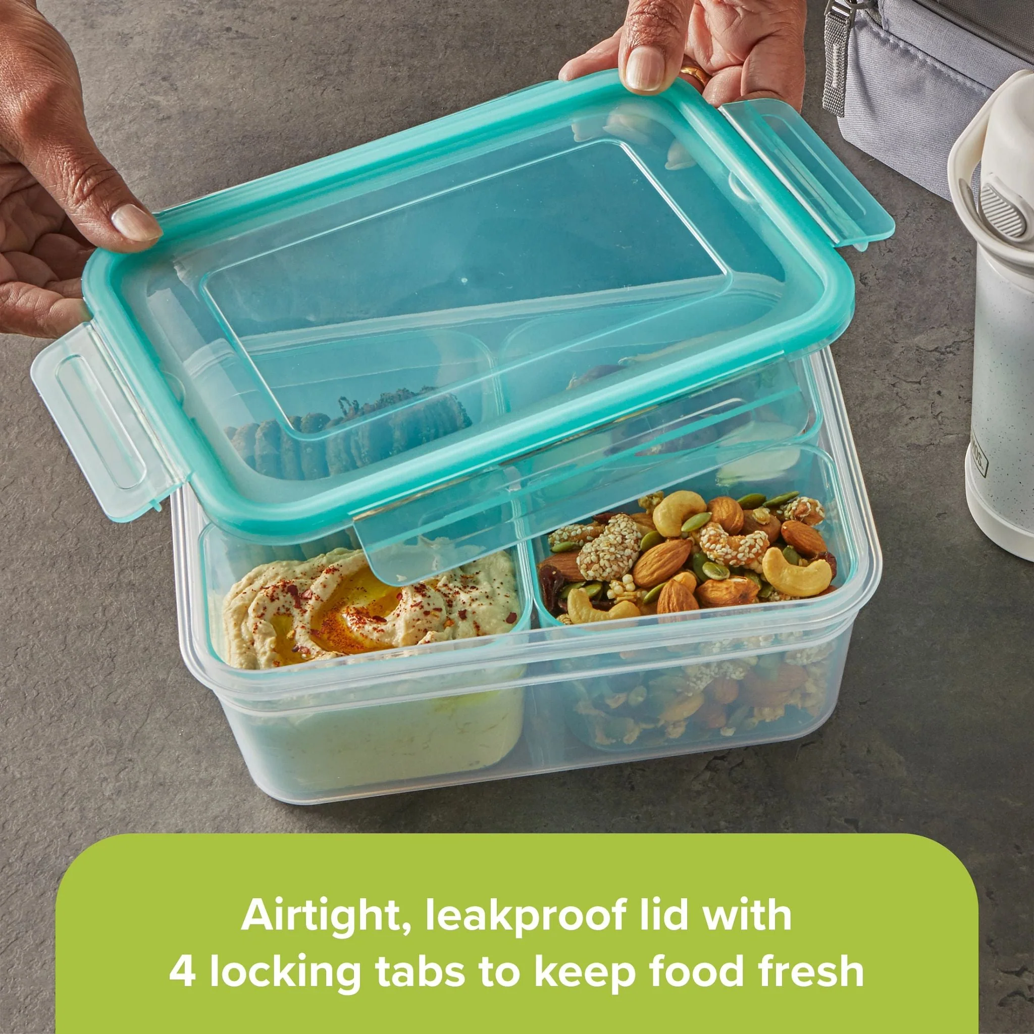 243-snapware-meal-prep-divided-8.5-cup-rectangle-storage-container-4-section-4.webp Snapware® Meal Prep Divided: 8.5-cup Rectangle Storage Container, 4-Section