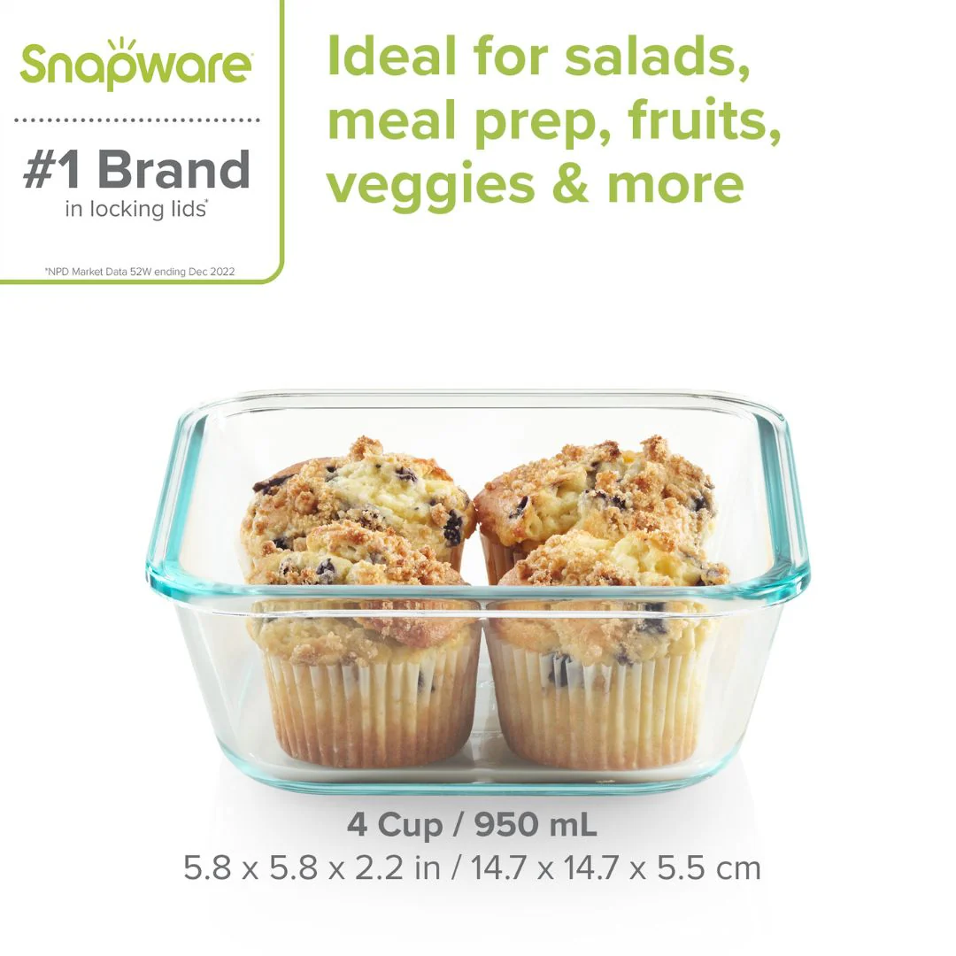 259-snapware-total-solution-pyrex-glass-4-cup-square-food-storage-with-plastic-lid-2.webp Snapware® Total Solution® Pyrex® Glass 4-cup Square Food Storage with Plastic Lid