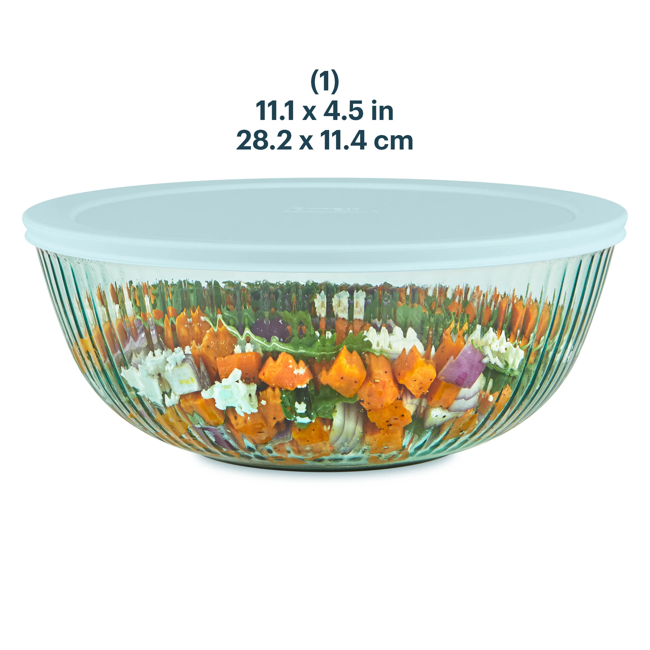 Pyrex® Colors Sculpted Tinted 4.5-quart Mixing Bowl with Lid, Aqua