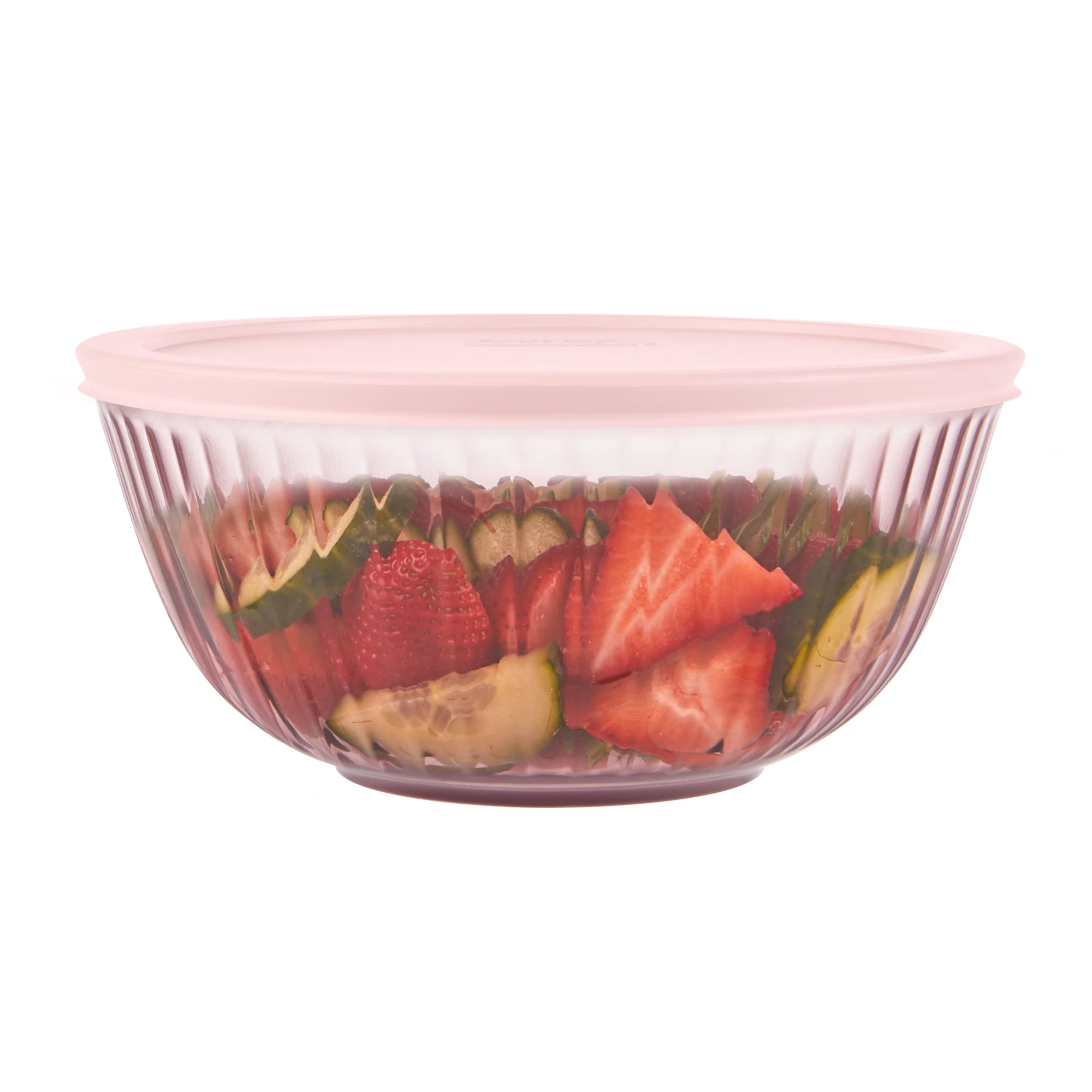 36-pyrex-sculpted-tinted-glass-2.3qt-mixing-bowl-with-lid-pink-2.webp Pyrex® Sculpted Tinted Glass 2.3QT Mixing Bowl with Lid, Pink