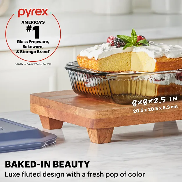 67-pyrex-colors-sculpted-tinted-8-square-baking-dish-with-plastic-lid-smoke-2.webp Pyrex® Colors Sculpted Tinted 8" Square Baking Dish with Plastic Lid, Smoke