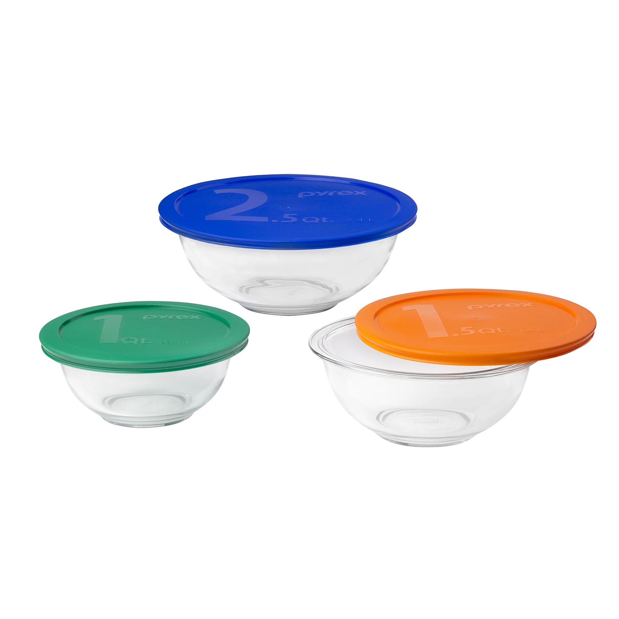 91-pyrex-6-piece-mixing-bowl-set-with-assorted-lids-1.webp Pyrex® 6-piece Mixing Bowl Set with Assorted Lids